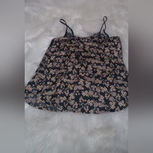 wild fable Black Floral Lace-Trim Cami Size XS